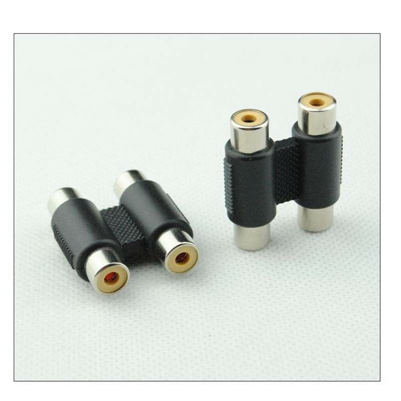 10pcs Dual Port 2 RCA AV Female Socket Joiner Coupler Adapter Connector