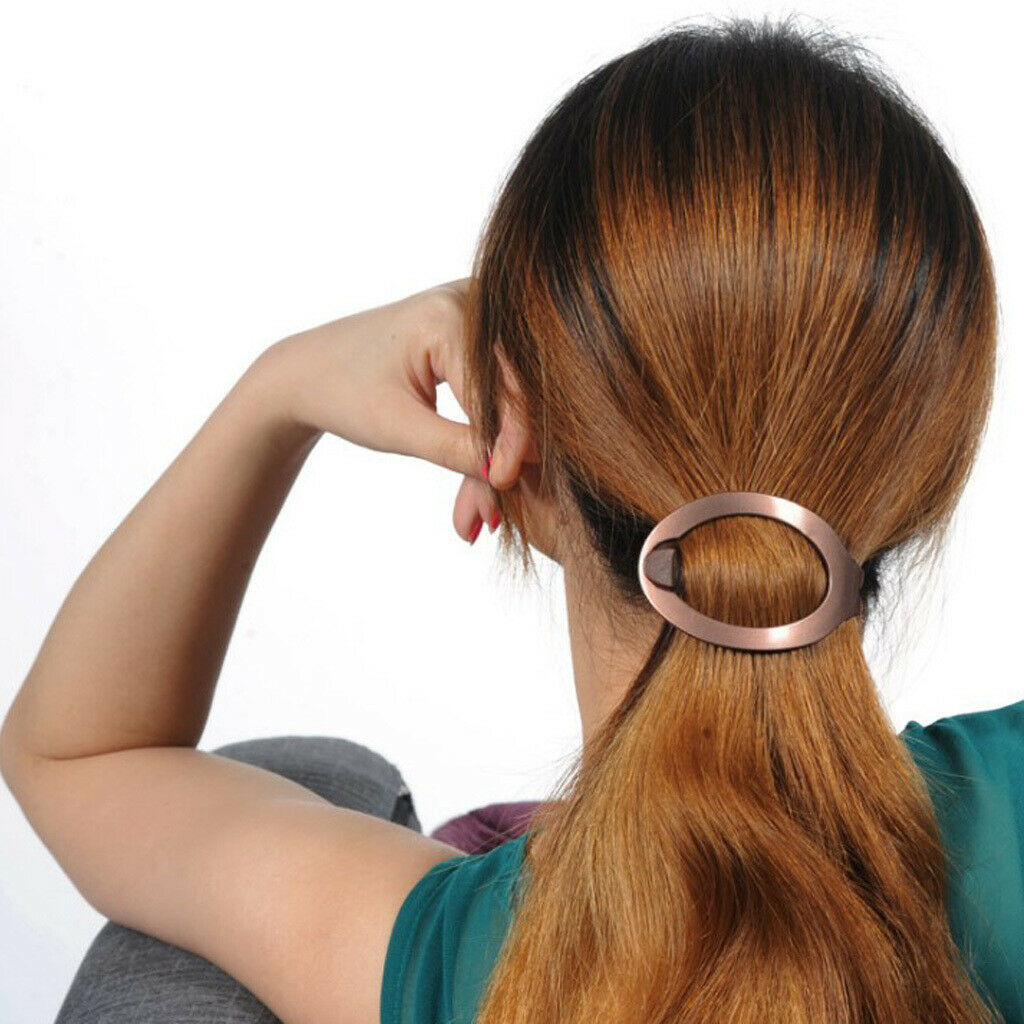 2 Pieces Women Plastic Hair Updo Clip Bun Maker Barrette - Brown, as described
