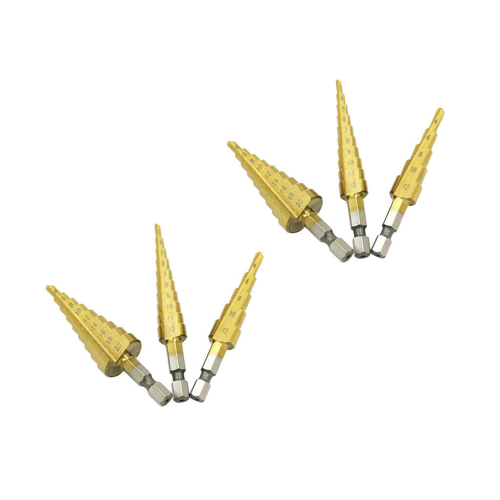 2 Pieces HSS Conical Drill Steel Titanium Drill Bit Set 3-12mm 4-12 / 20mm