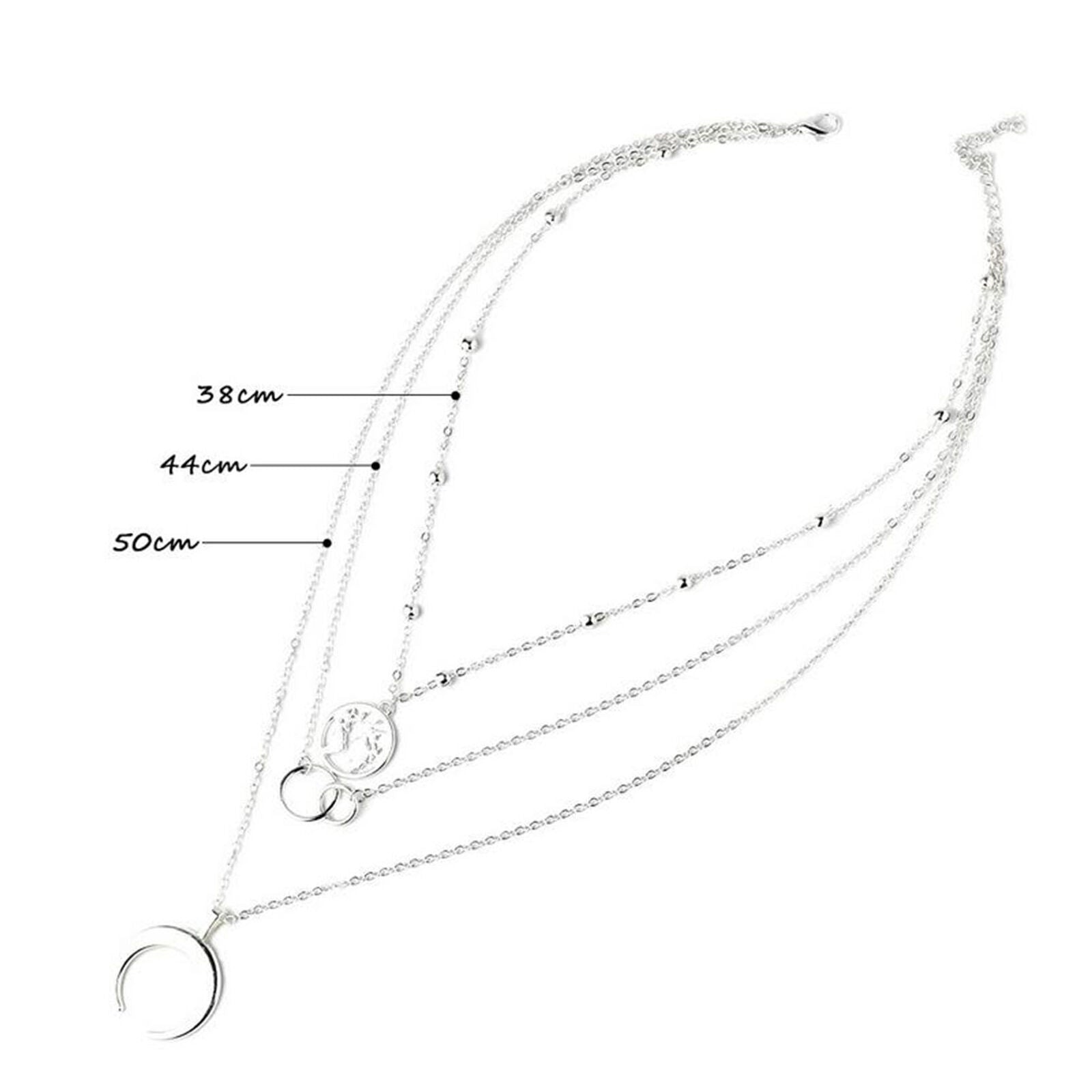 Women Boho Multi-Layer Long Chain Pendant Choker Necklace Costume Jewelry Gift