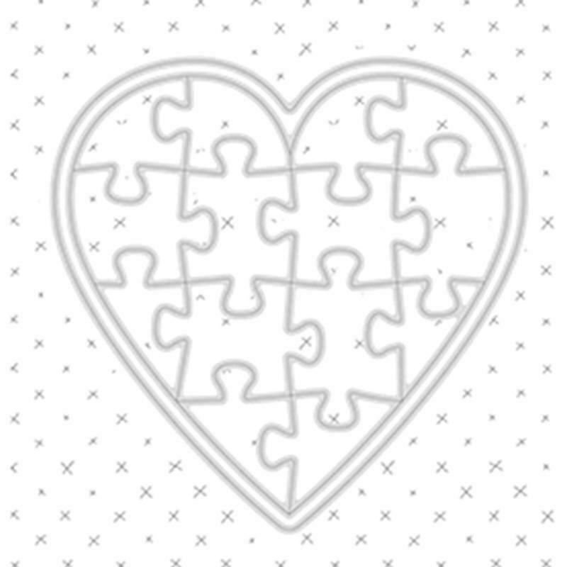 Heart Puzzle Metal Cutting Dies Stencil DIY Scrapbook Album Paper Card Template