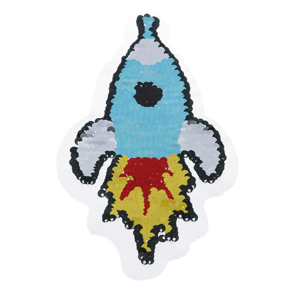 rocket reversible change color sequins sew on patches for clothes diy app.l8