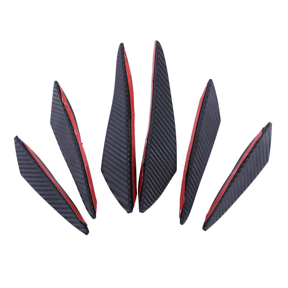 6x Carbon Fiber Texture Bumper Spoiler Anti-rub Scratch Protector Guard Strip An