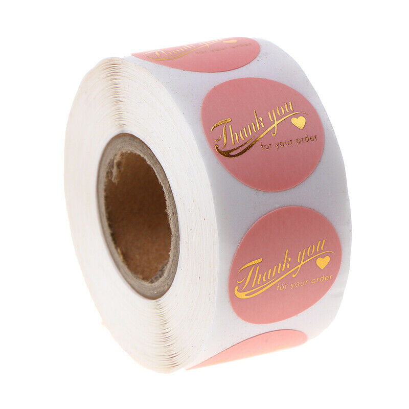 500pcs/roll pink thank you Stickers Scrapbooking Seal Labels Weddi.l8