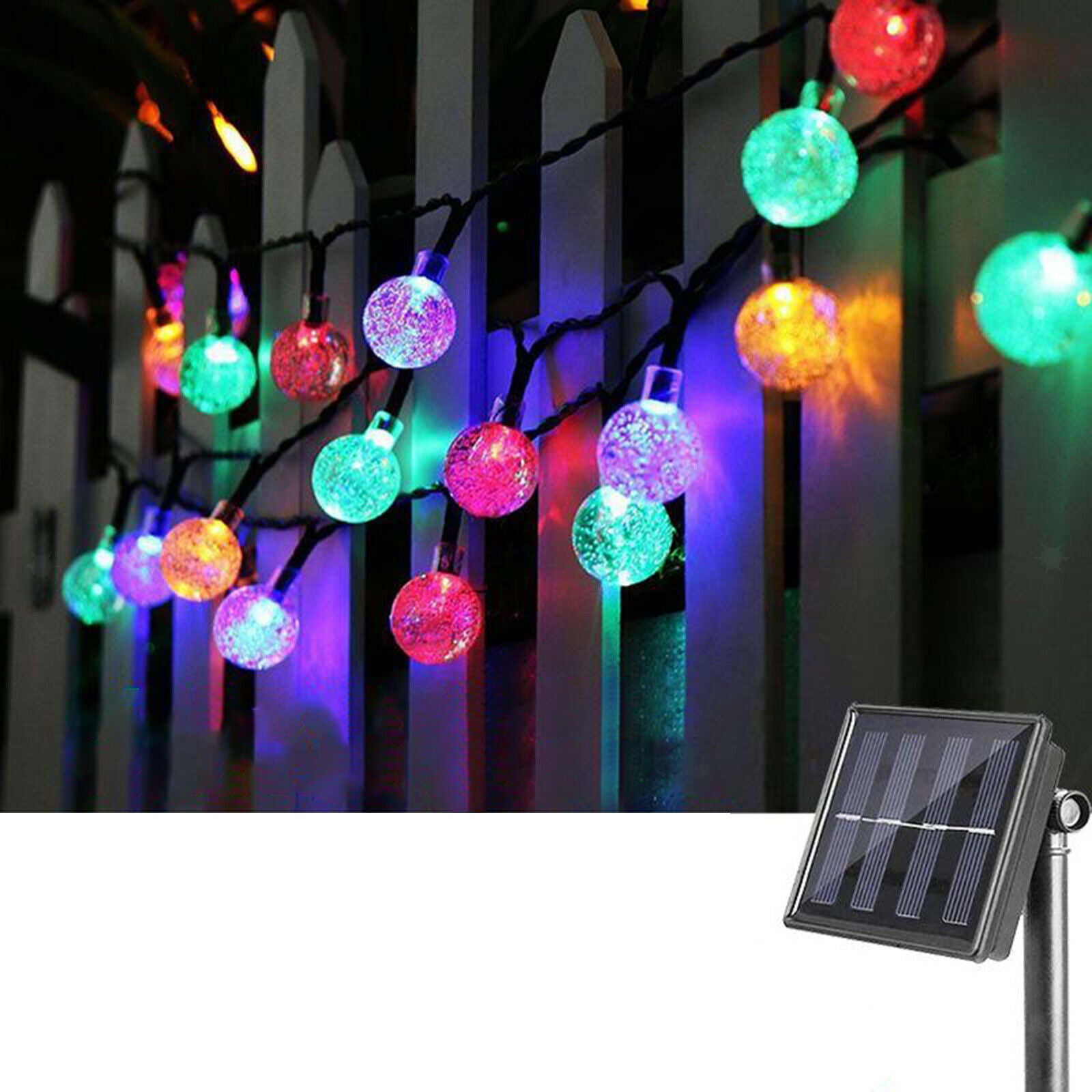 Solar Bulb Indoor Outdoor String Light Christmas Fairy Lights 12M 100LED