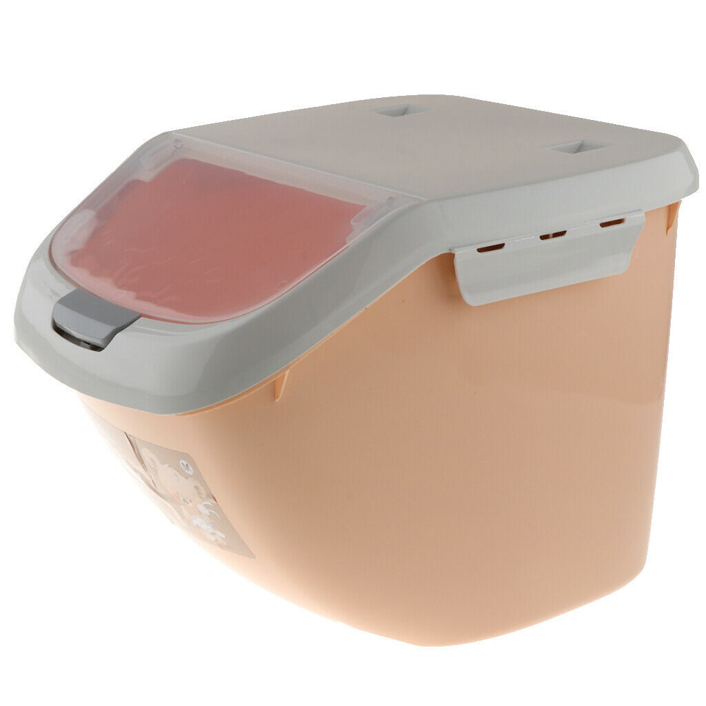 2X Food Storage Container Cat/Dog Food Storage Box Bean Rice Dispenser Orange