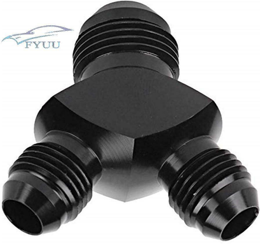 1X AN6 Y Block Fitting 3-Way Adapter Aluminium AN6 Male to 2-6AN AN6 Y Block
