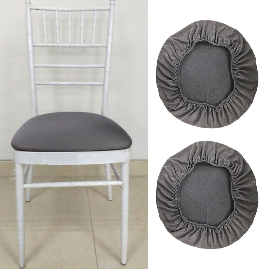 2pcs Anti-slip Elastic Spandex Chair Seat Covers for Round Or Oblong Stools