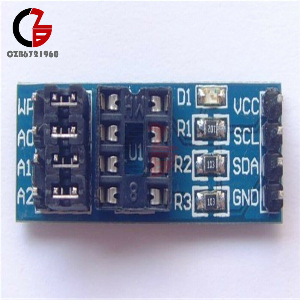 2PCS 8-Pin Chip Seat No Chip Adapter Module I2C For AT24Cxx Series EEPROM