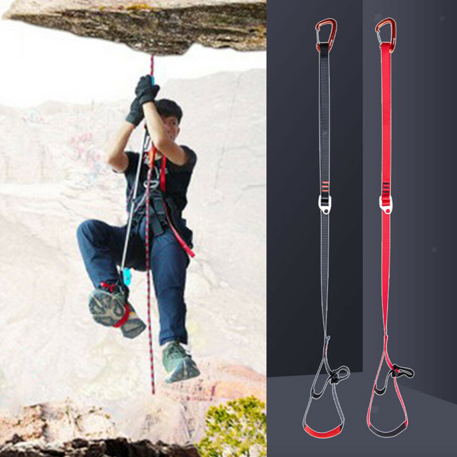 Climbing Foot Ascender Foot Riser Loop Caving Rescuing Harness Hardware