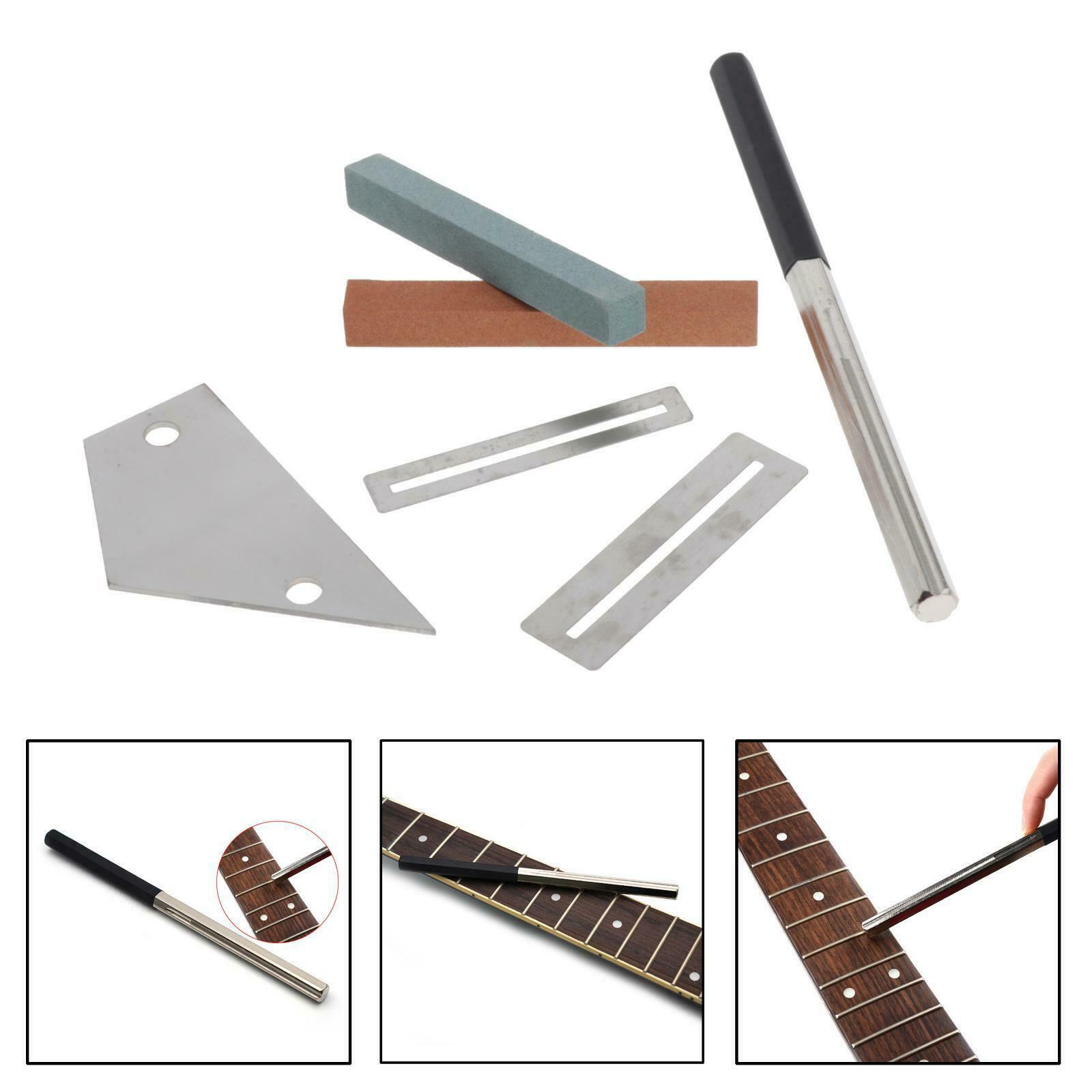 6x Guitar Fret Crowning File Dressing File 3 Size Edges Luthier Tool Kits Set