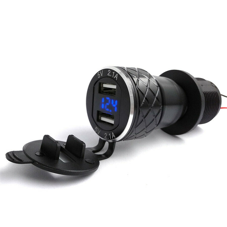 Metal 4.2A Motorcycle Dual USB Adapter fit Hella / DIN BMW F800/F65 /F700/R1200
