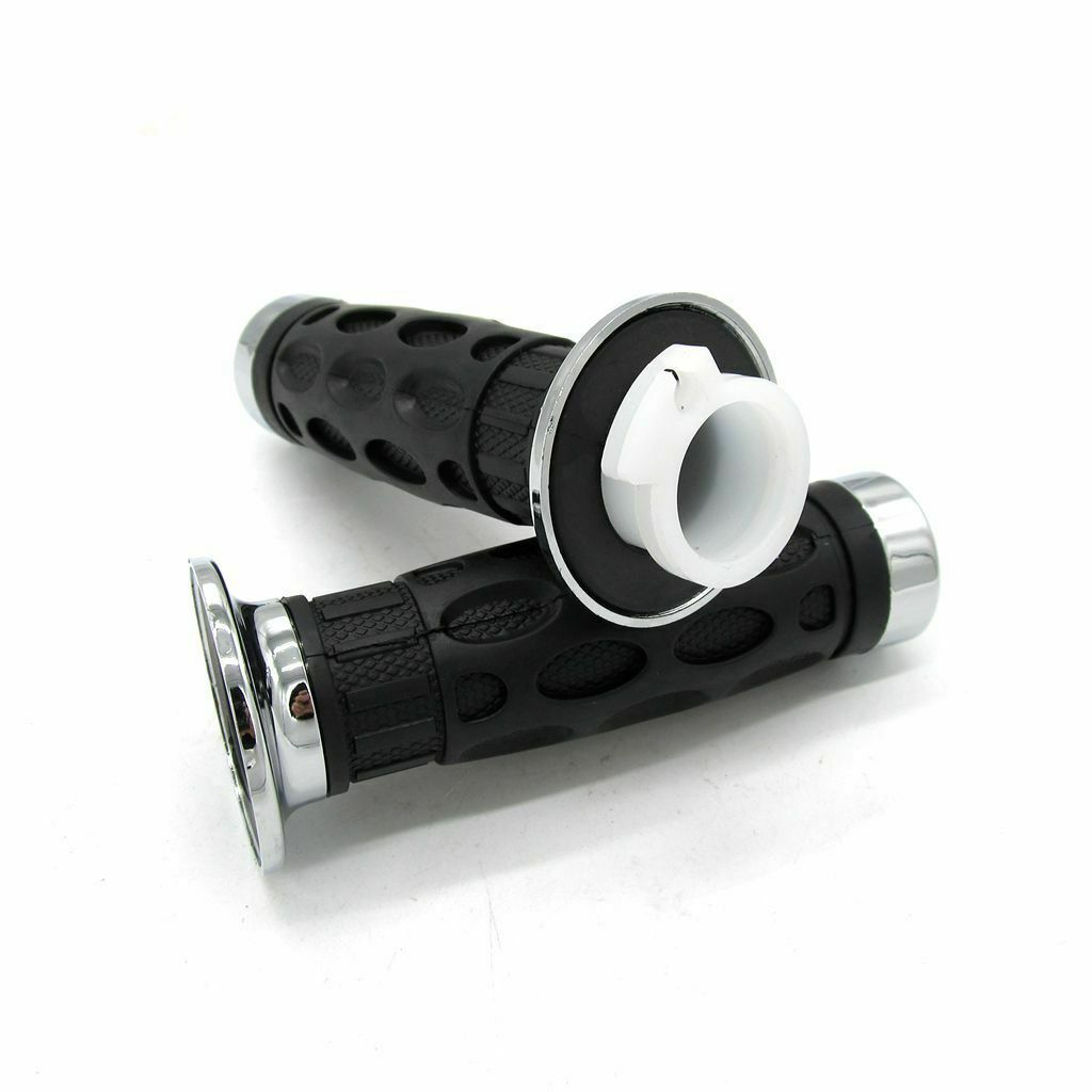 Rubber Road Race Motorcycle Handlebar Grip Soft Black 7/8" Grips Pairs