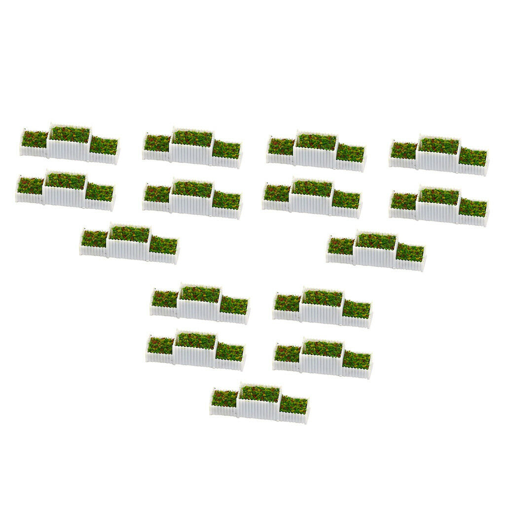 15Pcs Plastic N Gauge 1:150 Flower Beds for Parking Layout Diorama Accs
