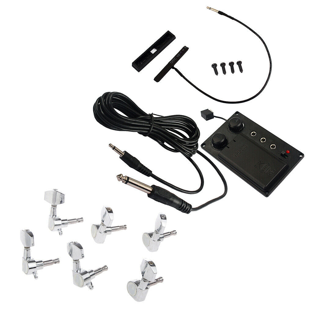 B60 Violin Pickup Piezo EQ Preamp+Guitar Tuners Machine Heads for Music Lover