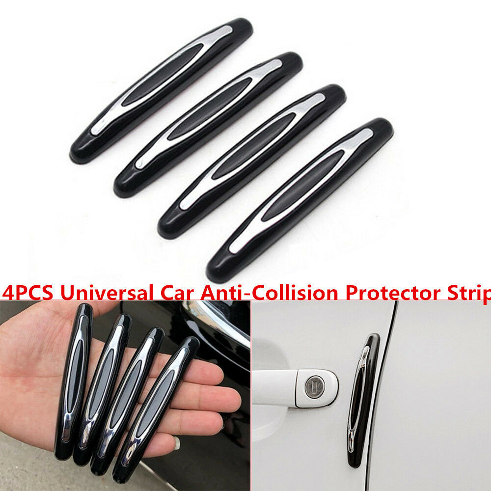 4X Auto Body Door Side Black Anti-Collision Protector Strip Decorative Bar Handy
