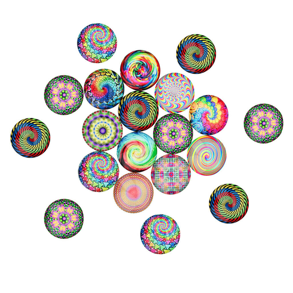 20pcs Flower Pattern Glass Flatback Cabochons Scrapbooking Diy Cell Phone Case
