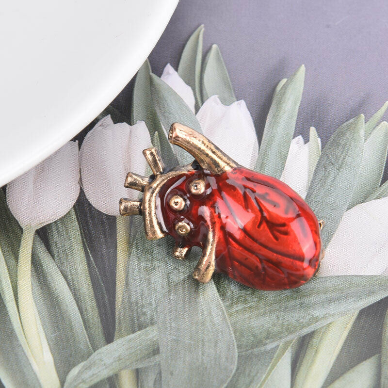 Red Enamel Heart Brooches For Uniform Brooch Pins Team GiftsFCA