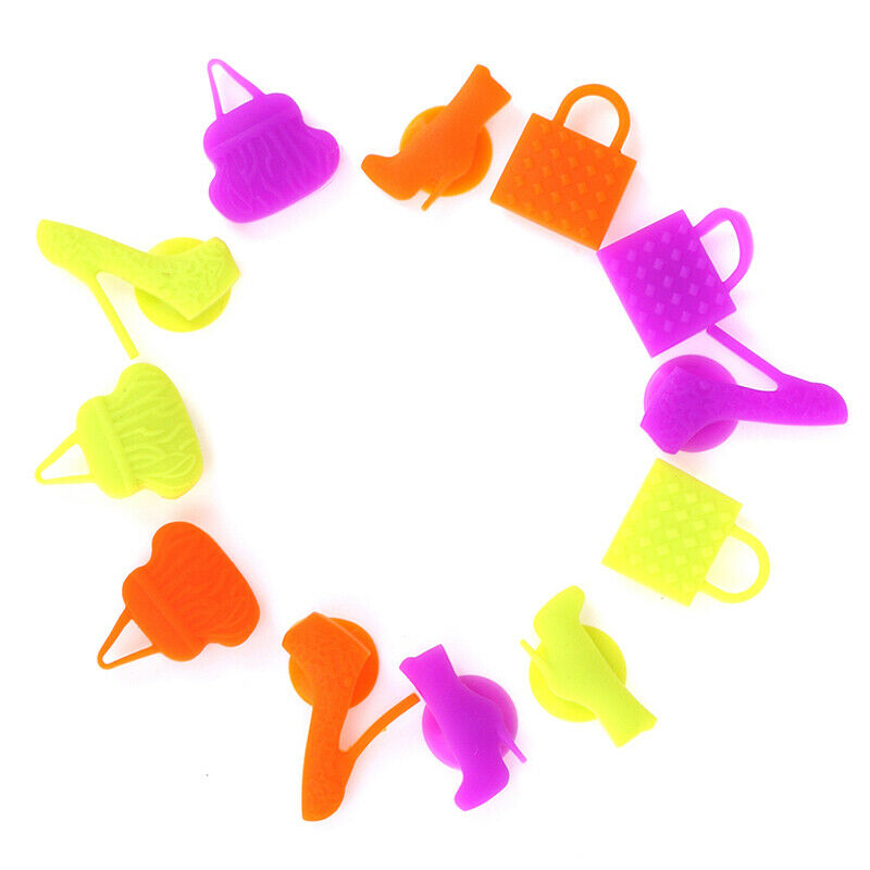 12Pcs/bag Silicone bag Cup Wine Glass Charm Gift Label Wine Glasses Mark.l8