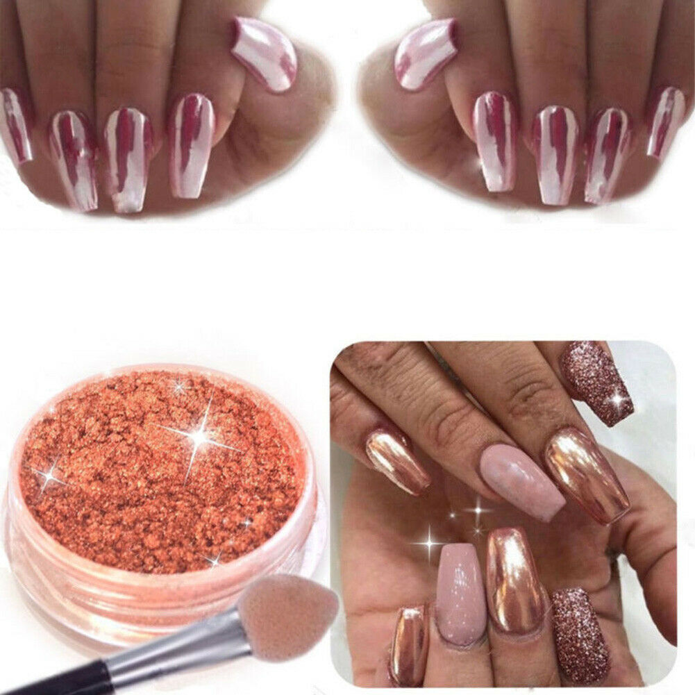 Nail Glitter Powder Polish Mirror Effect Pigment Nail Art Decoration 2g Supplies