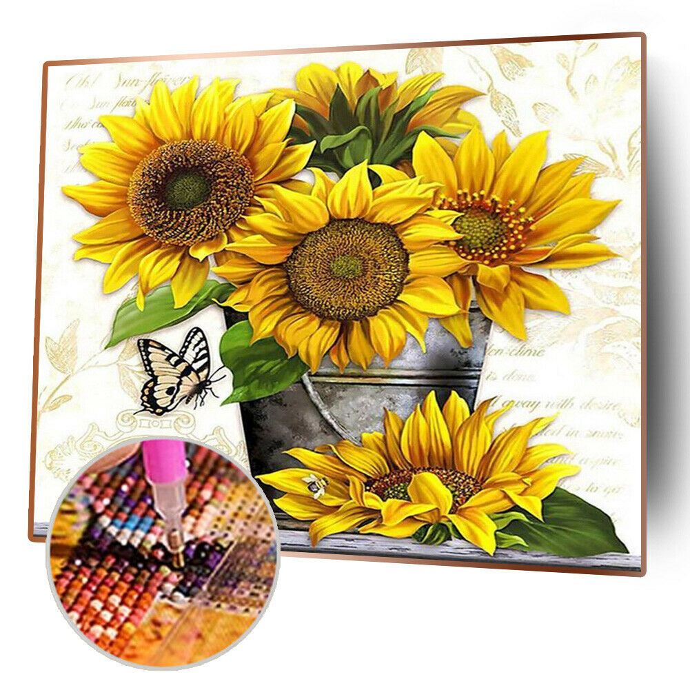 Square Drill Diamond Painting 5D DIY Sunflower Rhinestone Cross Stitch Kit