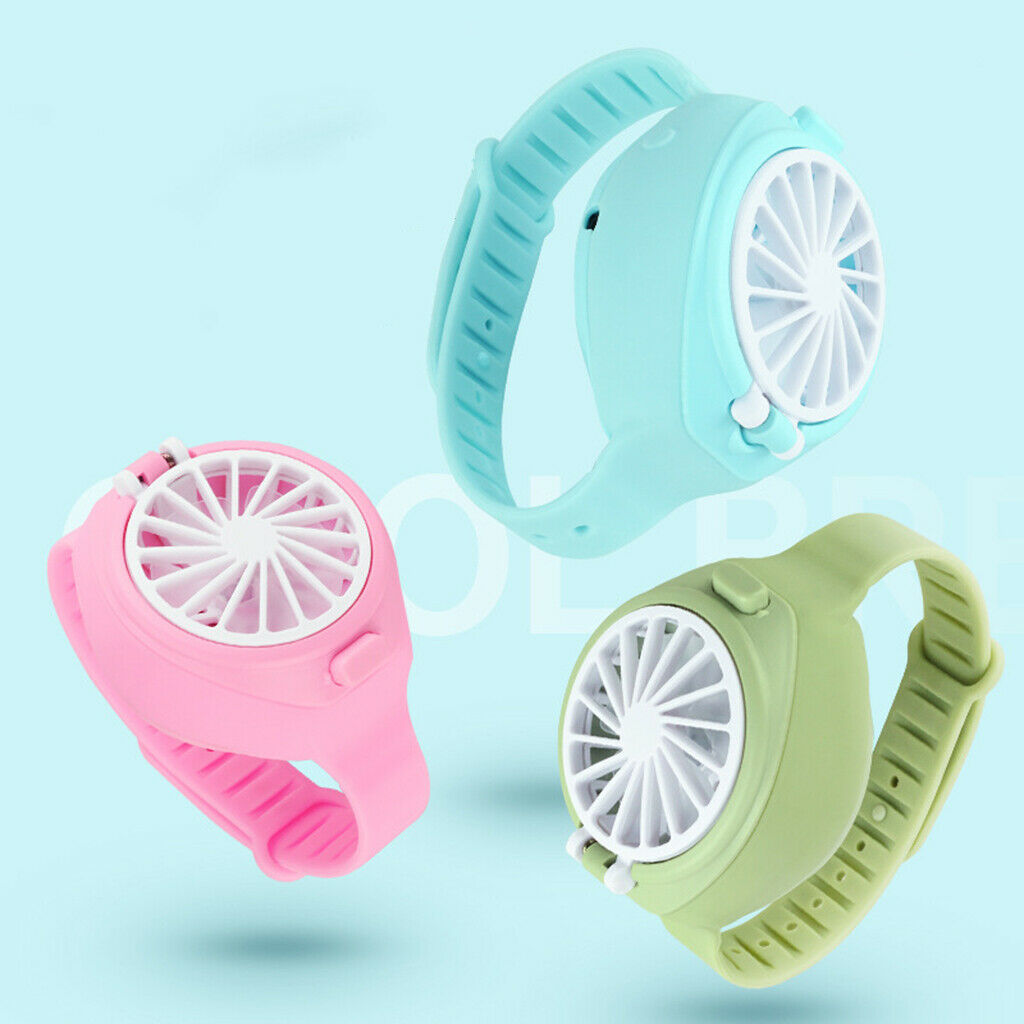 3pcs Children Kids Fan Watches Mute Small Summer Air Cooling Fan USB Charge