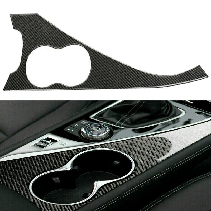 For Infiniti Q50 2014-2019 Carbon Fiber Water Cup Holder Panel Cover Decorative