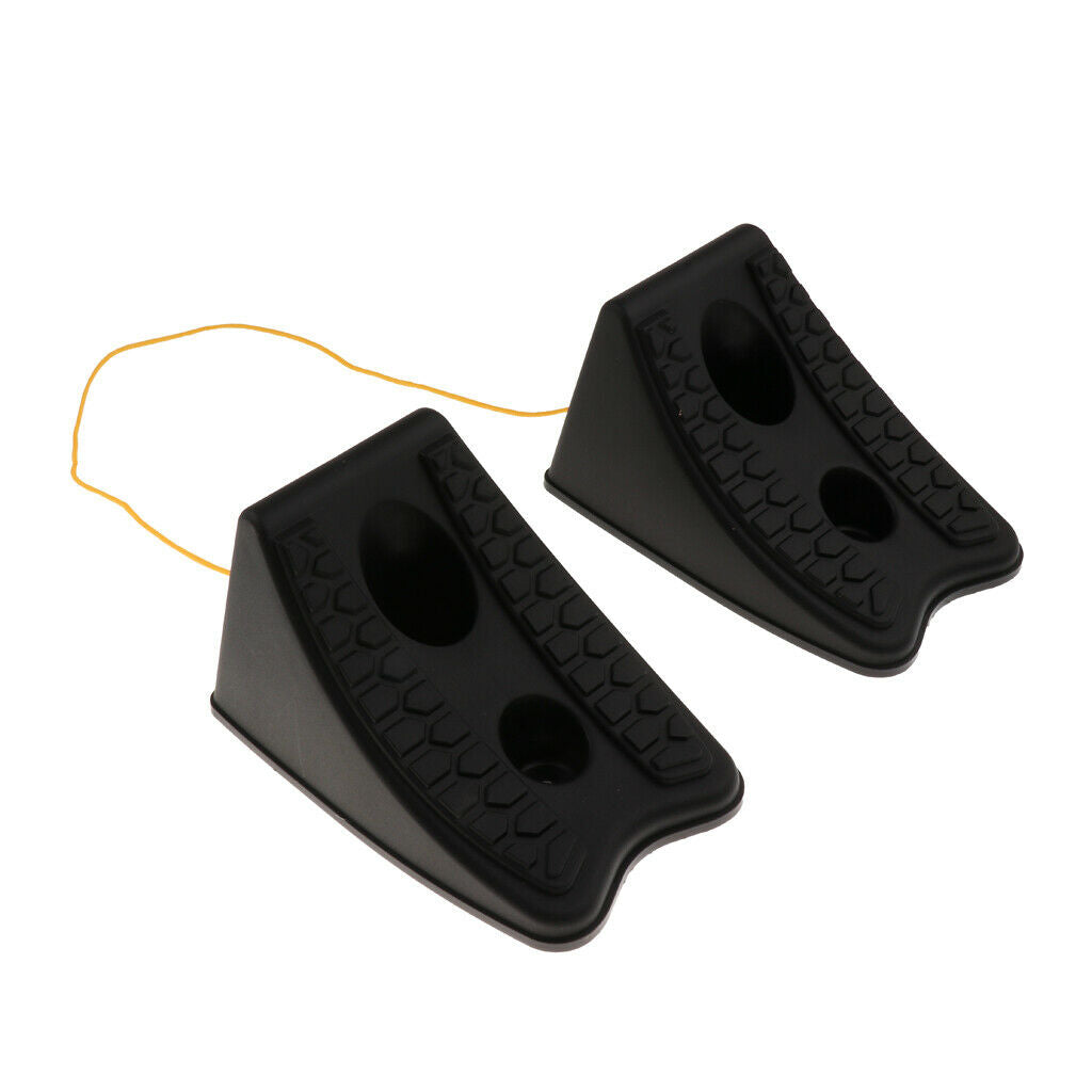 2 Pieces Anti-slip Universal Car Vehicles Wheel Tire Chock Stop Blocks Black