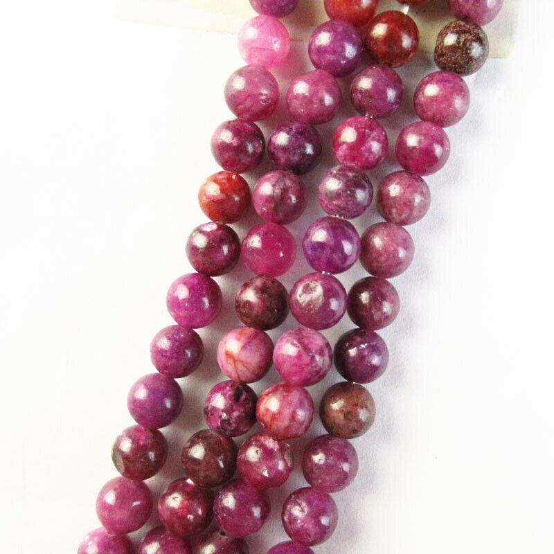 One Strand 6mm Natural Purple Lepidolite Round Ball Loose Bead 15.5 inch A-320TZ