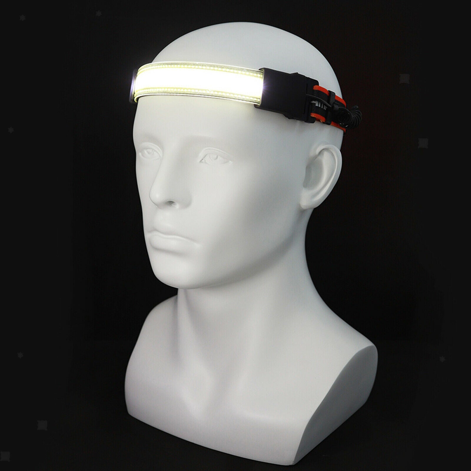 USB COB+LED Elastic Head Band Headlamp Flashlight Floodlight Head Band Lamp