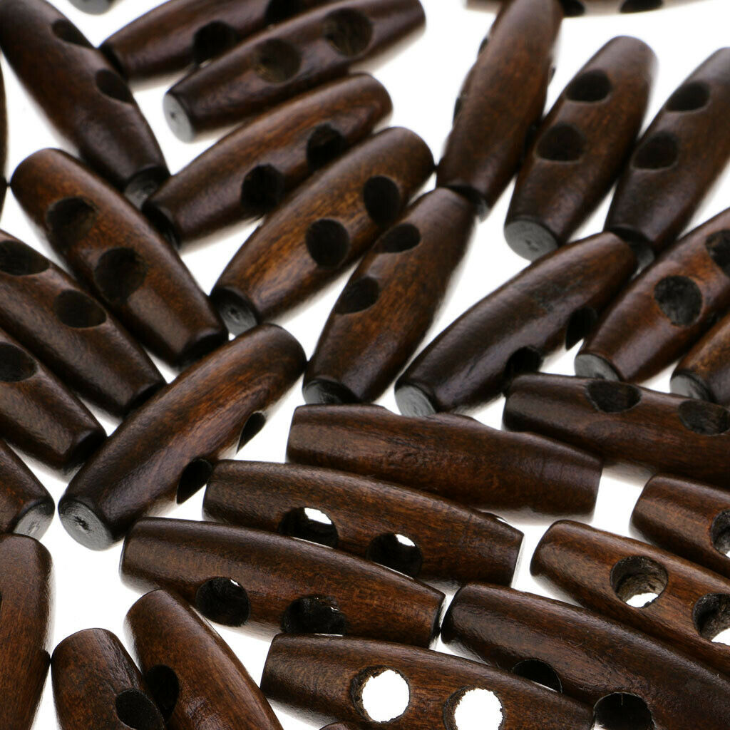150Pcs / set   30mm   Wooden   Coat   Toggle   Horn   2   Holes   DIY   Sewing