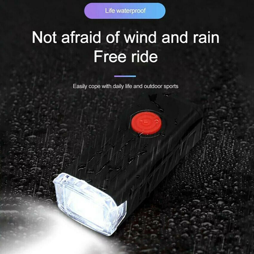 Rechargeable Bicycle Bike Headlight Rear Taillight Set USB LED Light Front Lamp