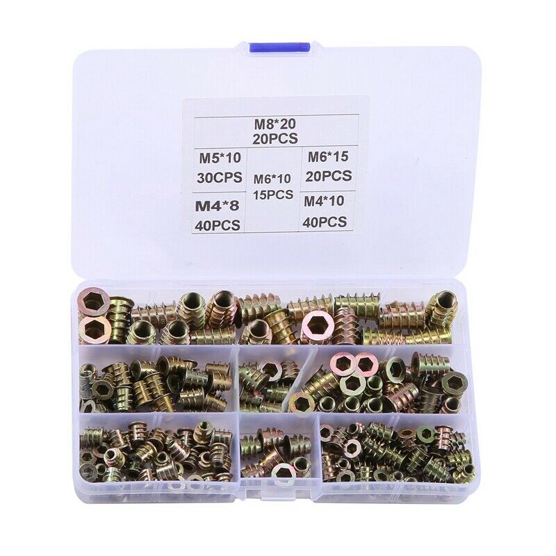 2X(Threaded Inserts Nuts, Wood Insert Assortment Tool Kit, M4/M5/M6/M8 FurnG4M9)