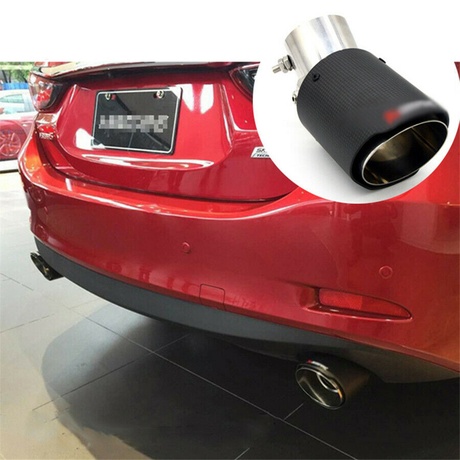 1x Adjustable Angle Carbon Fiber Matt Car Exhaust Pipe Universal 2.5'' in 4''out