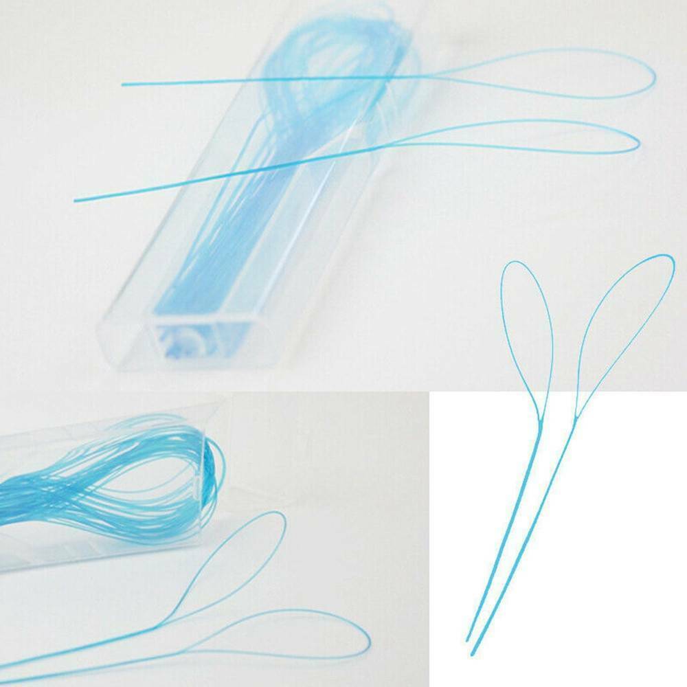 105pcs Dental Floss Threader Nylon Loop Floss Threaders Color Random 0.3mm New