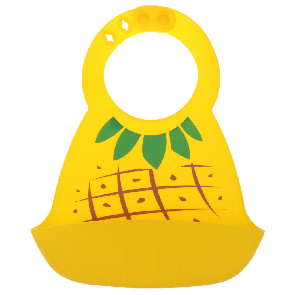 Baby Infants Cute Silicone Waterproof Bibs Baby Lunch Bibs  Pineapple