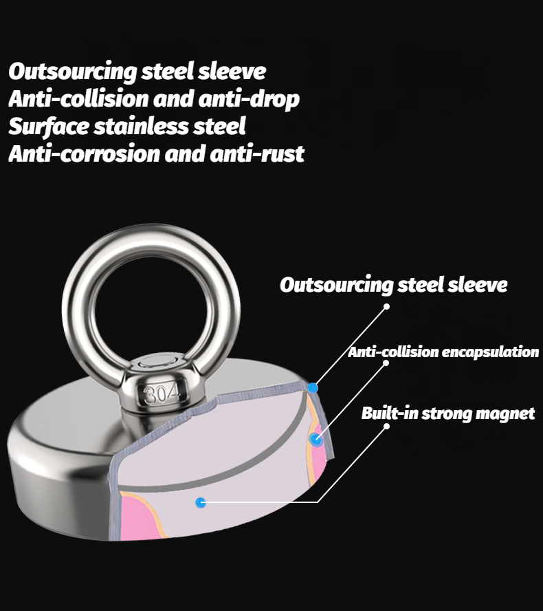 D25 Strong Salvage Magnets Neodymium Pot Fishing Magnet Hook Deep Sea Salvage