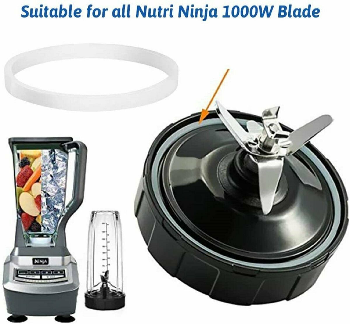 4 Pack Gasket Rubber Sealing O-Ring For Nutri Ninja 1000W Ninja Blender