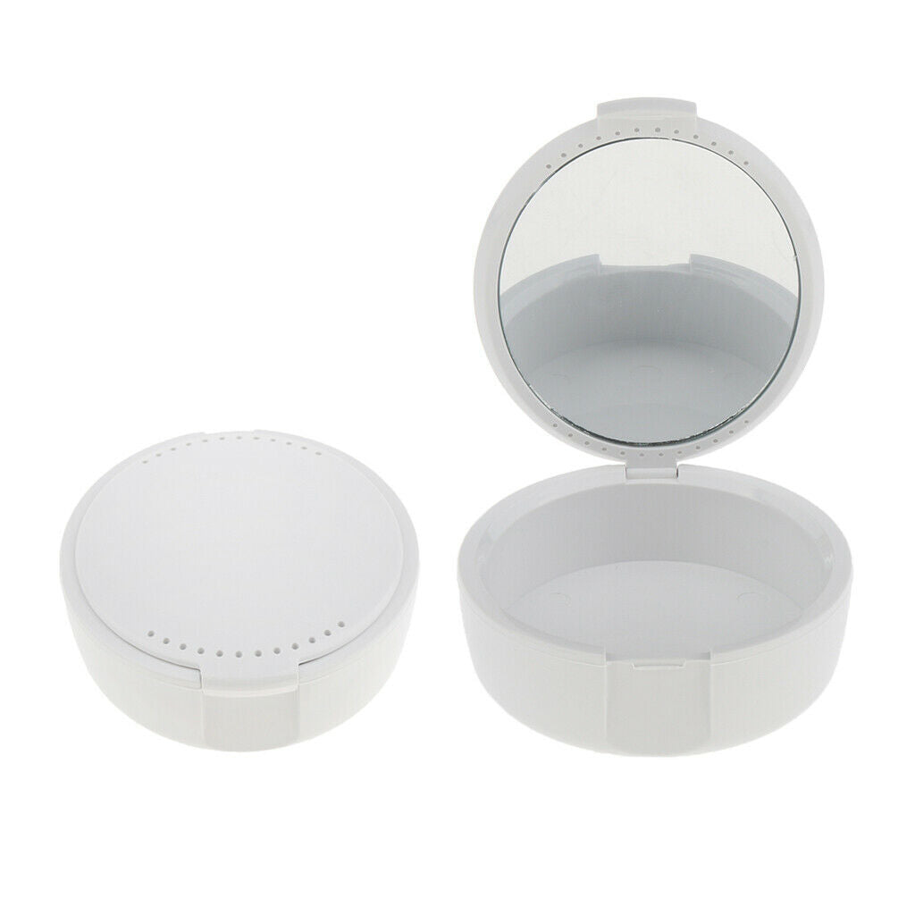 2 Pieces Denture Bath Storage Box Orthodontic Mouthguard