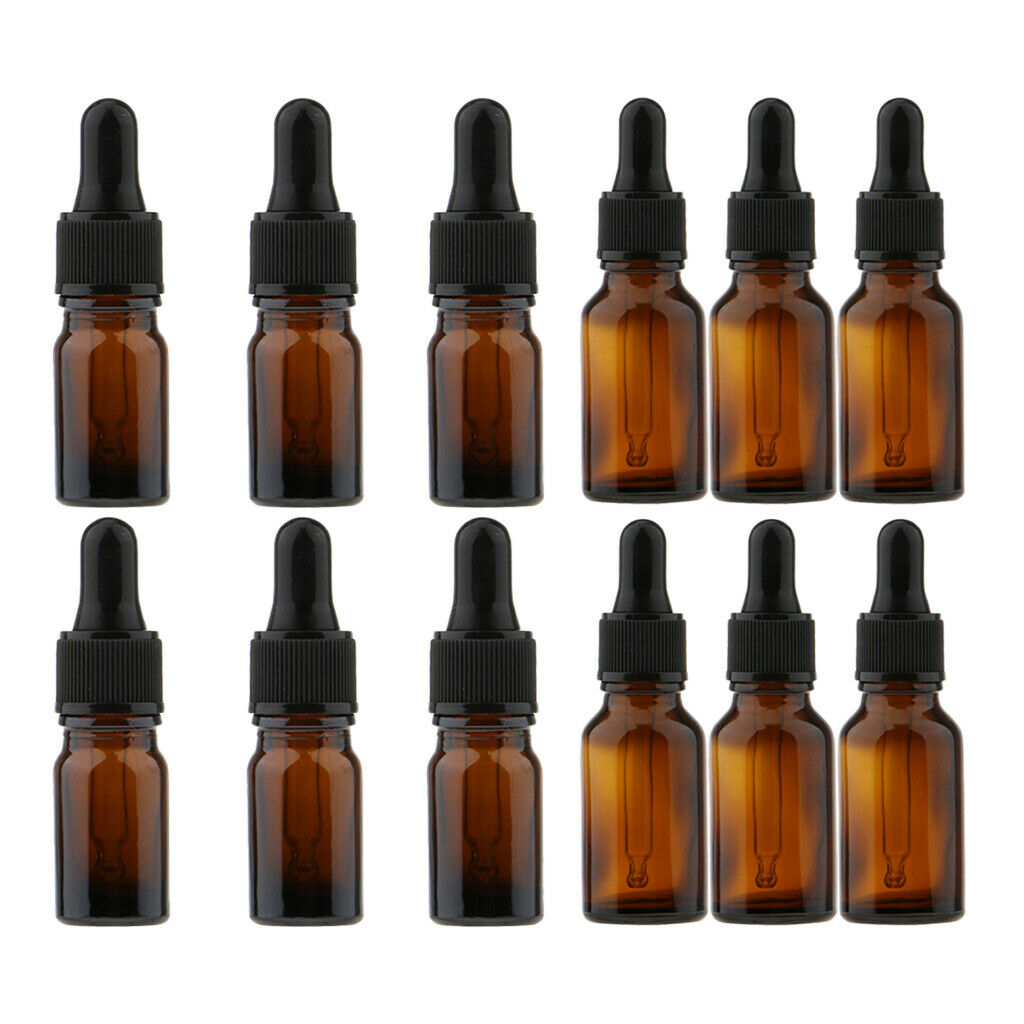 12X Empty Glass Refill Eye Dropper Bottle Essential Oil Perfume Pipette Vial