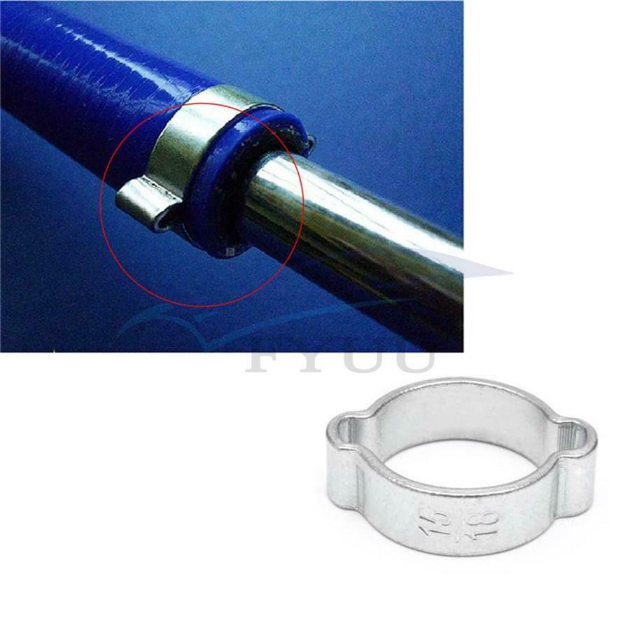 80X Double Ear Hose Clips Water Fuel Air Clamps for 5-18MM Zinc Plated Assortmen