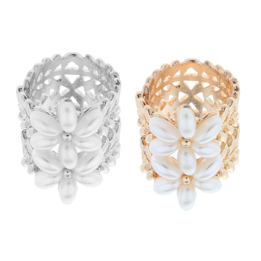 2 Pack Silk Scarf Buckle Clip Women Ladies Cylinder Scarf Ring Holder Plated