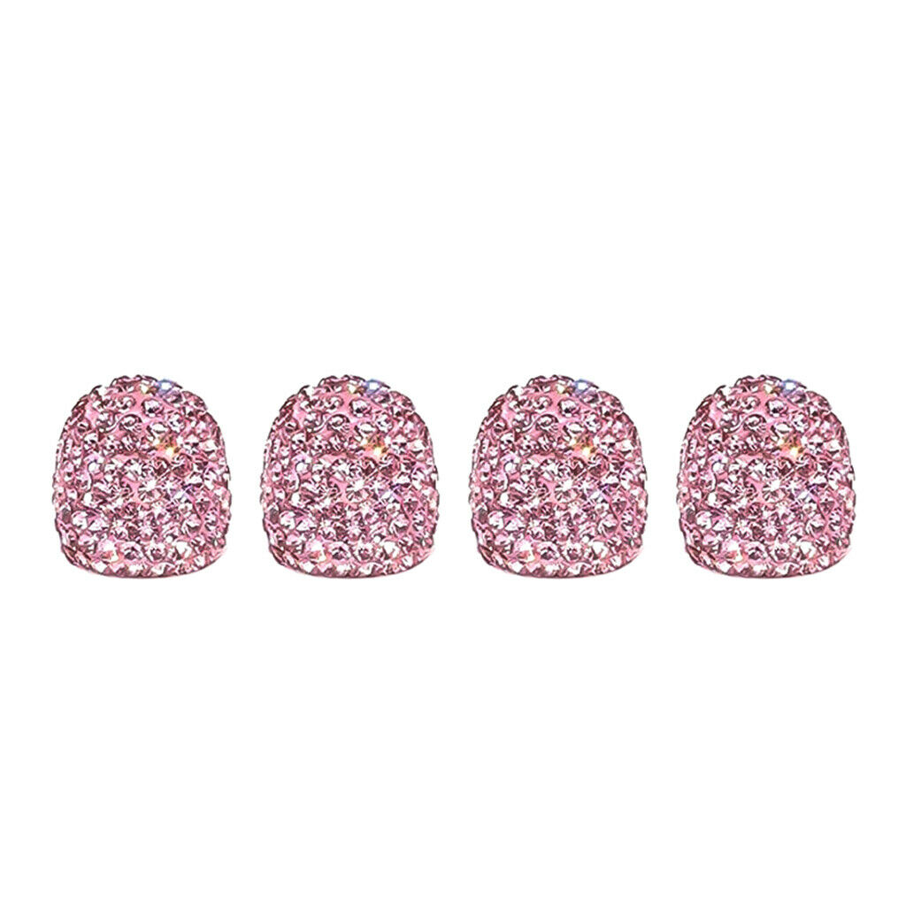 4pc Valve Tire Stem Caps Bling Pink Air   Cover For Car Wheel Diamond