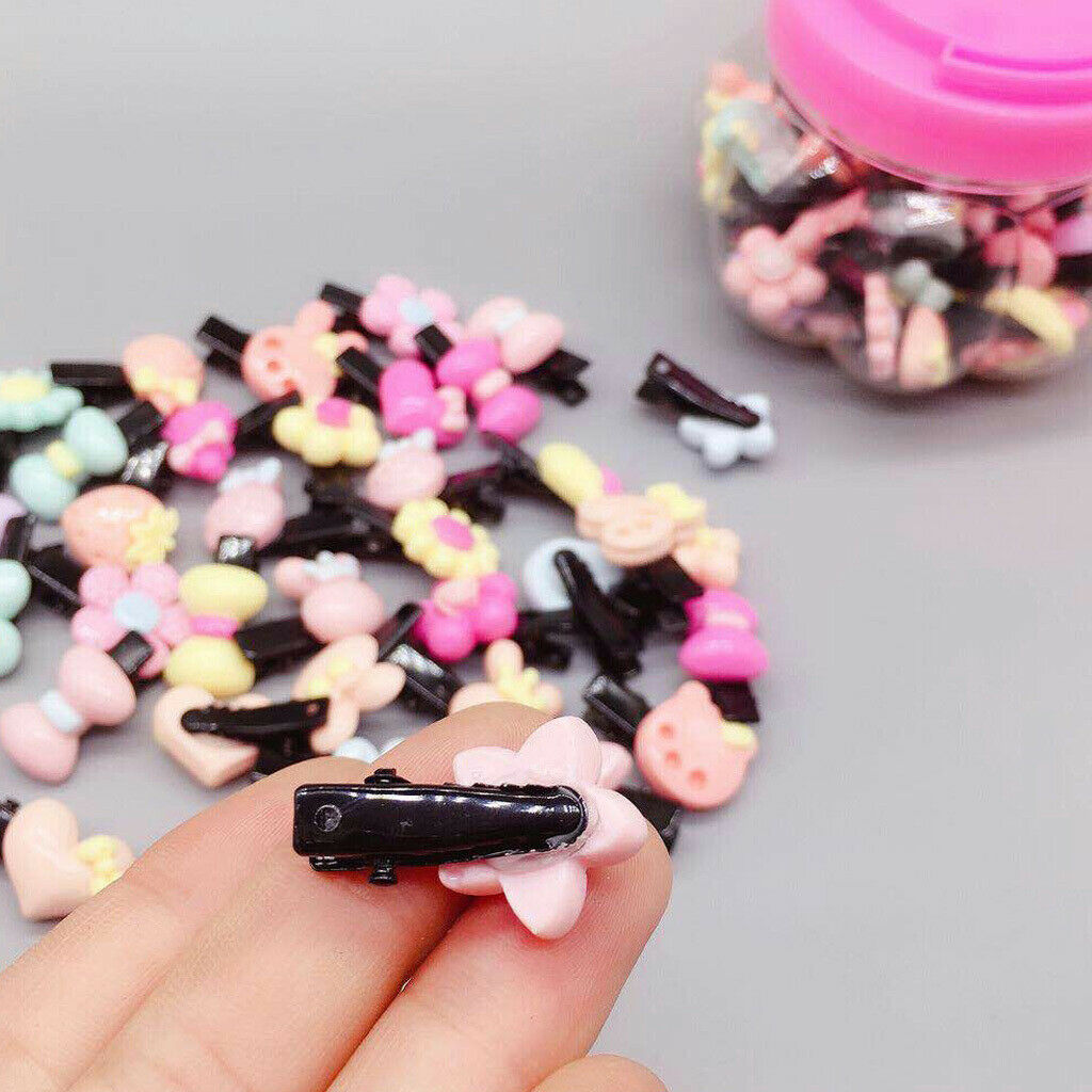 50pcs Mini Black Metal Single Prong Hair Clips Alligator Barrette Findings