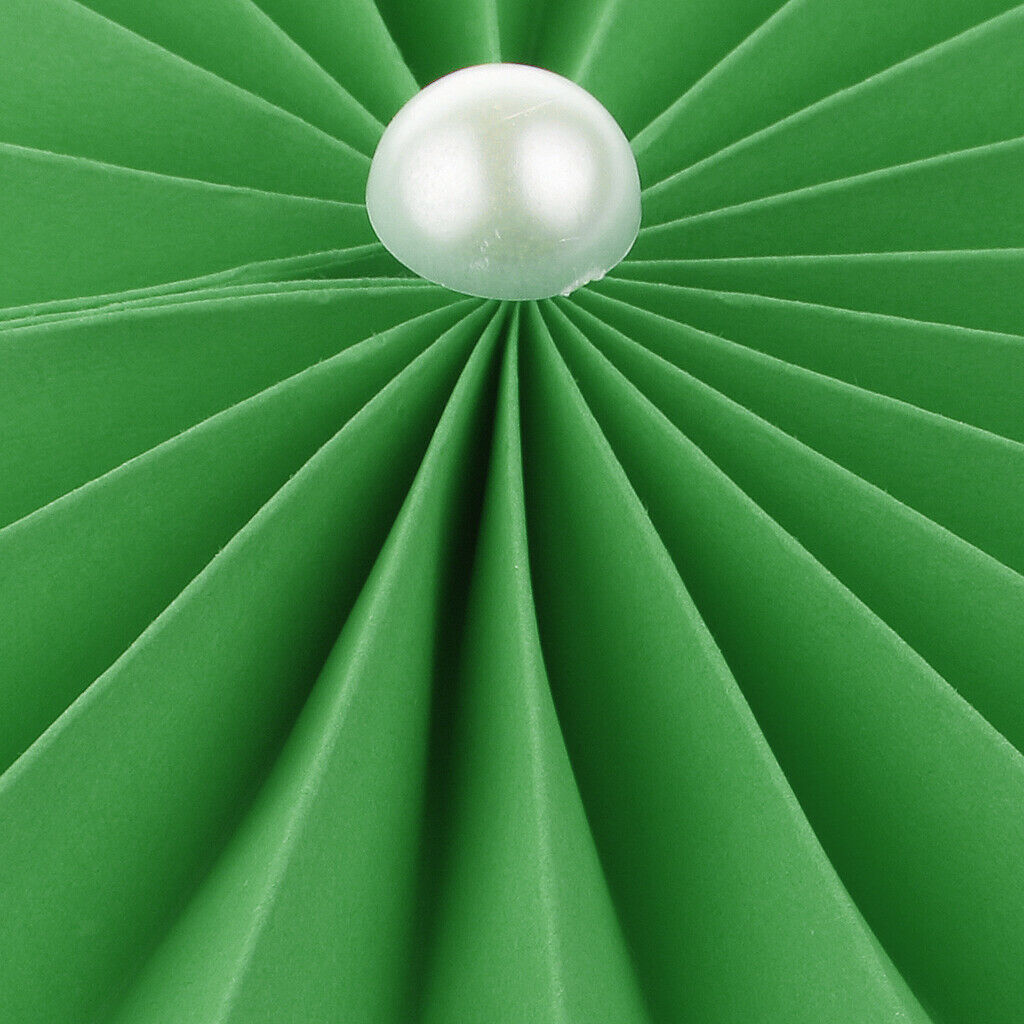 5pcs Paper Fan Flower Wedding Birthday Party Decor 10 inch Green