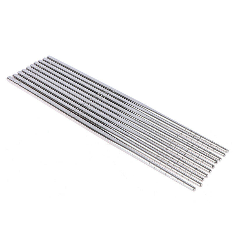 5 Pairs/Set Chinese Metal Chopsticks Non-Slip Stainless Steel Chop Stic.l8
