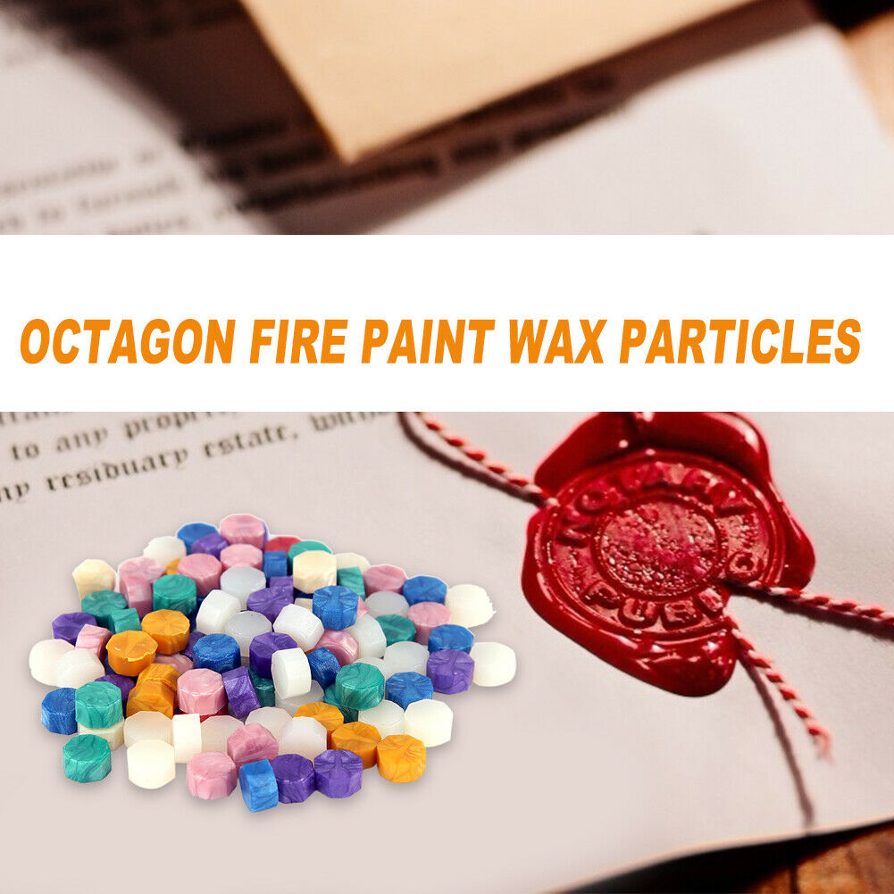100pcs Octagon Fire Painting Pill Retro Sealing Wax Grain for Hand Account @