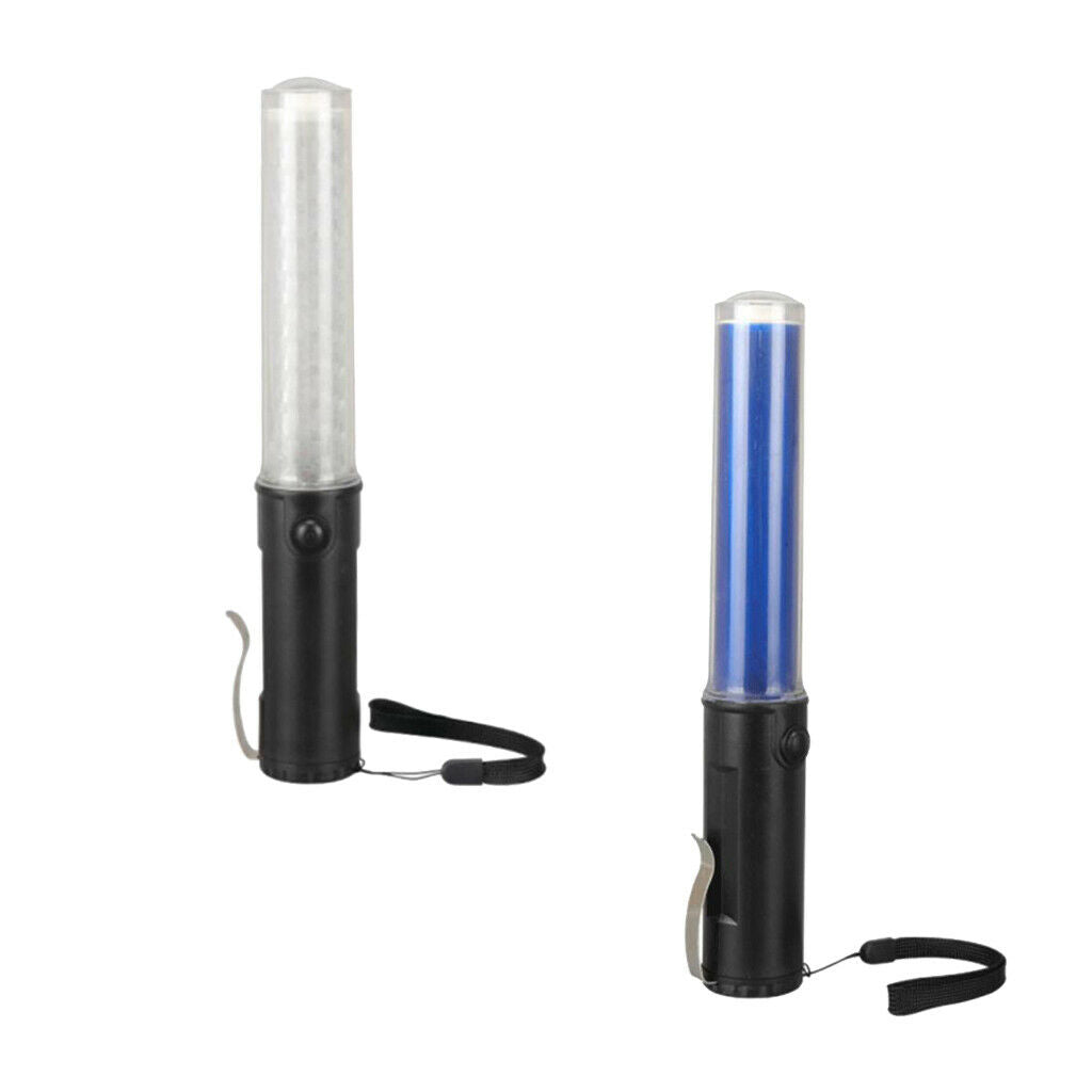 2Pcs 26cm LED Traffic Safety Signal Baton Light Fluorescent Stick Wand