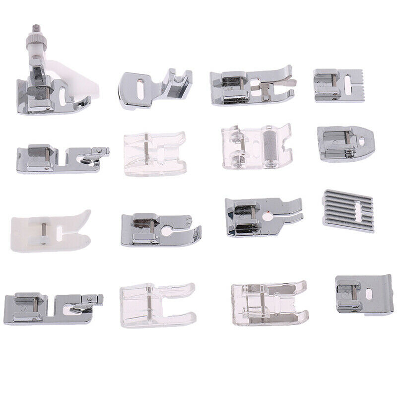 16Pcs Domestic Sewing Machine Accessories Presser Foot Feet Kit Set Hem FootBDA