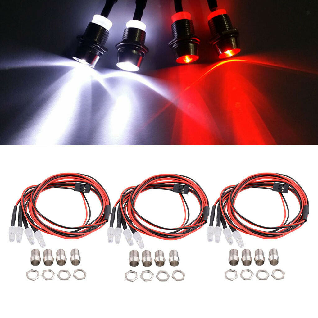 RC Car 12 Led Headlights Kit for 1:5 1:8 1:10 1:12 1:16 RC Truck DIY Parts
